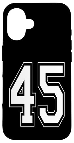 Nummer 45 T-Shirt Baseball Fußball Fußball nummeriertes Trikot Hülle für iPhone 16 Nummer 45 T-Shirt Baseball Fußball Fußball nummeriertes Trikot Hülle für iPhone 16 von Sporty Number Team Numbered Gamewear