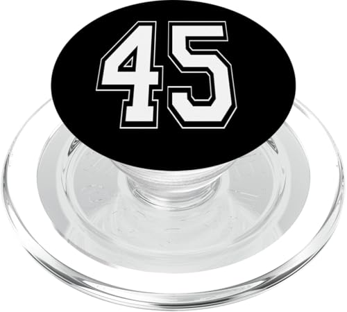 Nummer 45 T-Shirt Baseball Fußball Fußball nummeriertes Trikot PopSockets PopGrip für MagSafe Nummer 45 T-Shirt Baseball Fußball Fußball nummeriertes Trikot PopSockets PopGrip für MagSafe von Sporty Number Team Numbered Gamewear