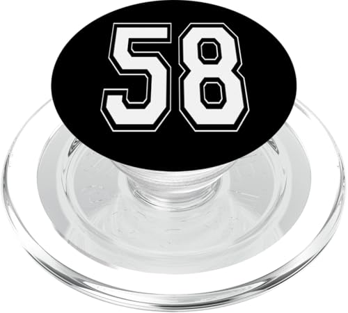 Nummer 58 T-Shirt Baseball Fußball Fußball nummeriertes Trikot PopSockets PopGrip für MagSafe Nummer 58 T-Shirt Baseball Fußball Fußball nummeriertes Trikot PopSockets PopGrip für MagSafe von Sporty Number Team Numbered Gamewear
