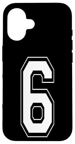 Nummer 6 T-Shirt Baseball Fußball Fußball nummeriertes Trikot Hülle für iPhone 16 Nummer 6 T-Shirt Baseball Fußball Fußball nummeriertes Trikot Hülle für iPhone 16 von Sporty Number Team Numbered Gamewear