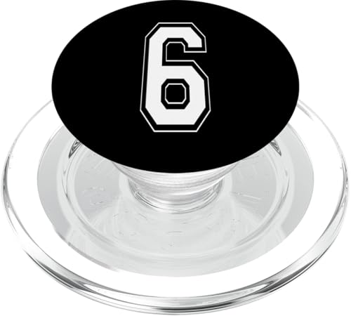Nummer 6 T-Shirt Baseball Fußball Fußball nummeriertes Trikot PopSockets PopGrip für MagSafe Nummer 6 T-Shirt Baseball Fußball Fußball nummeriertes Trikot PopSockets PopGrip für MagSafe von Sporty Number Team Numbered Gamewear