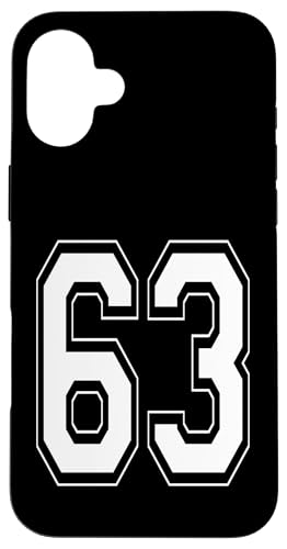 Nummer 63 T-Shirt Baseball Fußball Fußball nummeriertes Trikot Hülle für iPhone 16 Plus Nummer 63 T-Shirt Baseball Fußball Fußball nummeriertes Trikot Hülle für iPhone 16 Plus von Sporty Number Team Numbered Gamewear