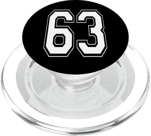Nummer 63 T-Shirt Baseball Fußball Fußball nummeriertes Trikot PopSockets PopGrip für MagSafe Nummer 63 T-Shirt Baseball Fußball Fußball nummeriertes Trikot PopSockets PopGrip für MagSafe von Sporty Number Team Numbered Gamewear