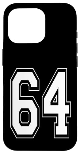 Nummer 64 T-Shirt Baseball Fußball Fußball nummeriertes Trikot Hülle für iPhone 16 Pro Nummer 64 T-Shirt Baseball Fußball Fußball nummeriertes Trikot Hülle für iPhone 16 Pro von Sporty Number Team Numbered Gamewear