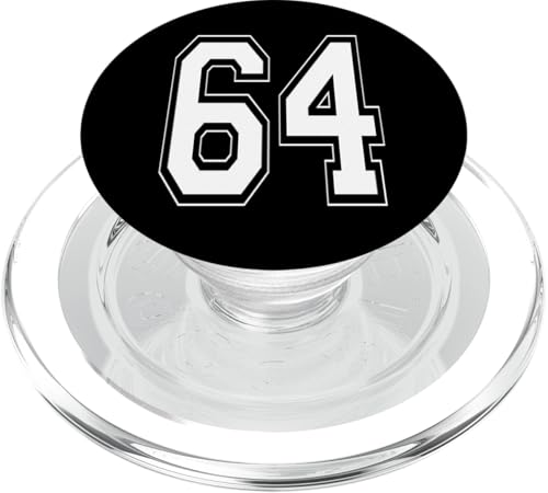 Nummer 64 T-Shirt Baseball Fußball Fußball nummeriertes Trikot PopSockets PopGrip für MagSafe von Sporty Number Team Numbered Gamewear