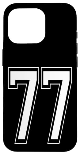 Nummer 77 T-Shirt Baseball Fußball Fußball nummeriertes Trikot Hülle für iPhone 16 Pro Nummer 77 T-Shirt Baseball Fußball Fußball nummeriertes Trikot Hülle für iPhone 16 Pro von Sporty Number Team Numbered Gamewear
