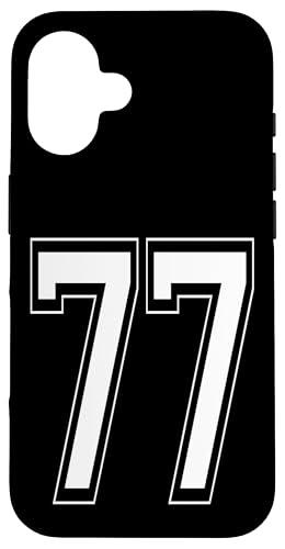 Nummer 77 T-Shirt Baseball Fußball Fußball nummeriertes Trikot Hülle für iPhone 16 Nummer 77 T-Shirt Baseball Fußball Fußball nummeriertes Trikot Hülle für iPhone 16 von Sporty Number Team Numbered Gamewear