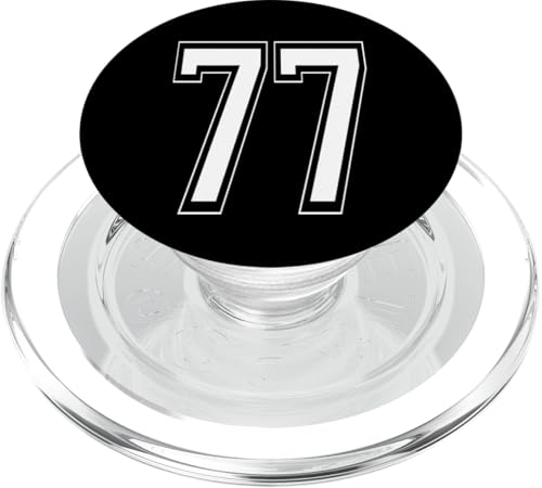 Nummer 77 T-Shirt Baseball Fußball Fußball nummeriertes Trikot PopSockets PopGrip für MagSafe Nummer 77 T-Shirt Baseball Fußball Fußball nummeriertes Trikot PopSockets PopGrip für MagSafe von Sporty Number Team Numbered Gamewear