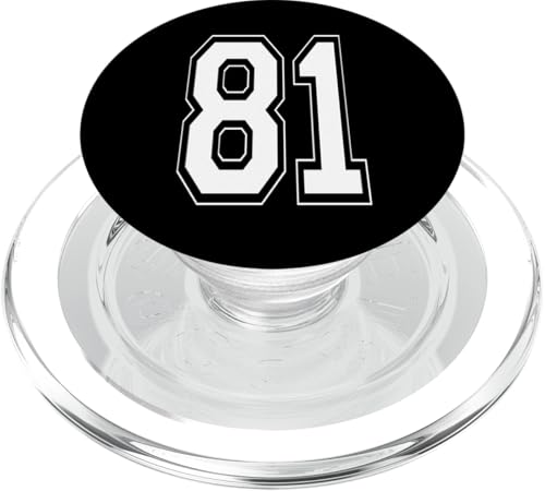 Nummer 81 T-Shirt Baseball Fußball Fußball nummeriertes Trikot PopSockets PopGrip für MagSafe Nummer 81 T-Shirt Baseball Fußball Fußball nummeriertes Trikot PopSockets PopGrip für MagSafe von Sporty Number Team Numbered Gamewear