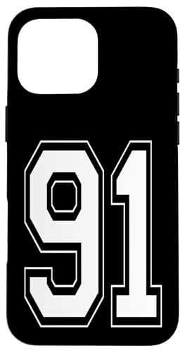 Nummer 91 T-Shirt Baseball Fußball Fußball nummeriertes Trikot Hülle für iPhone 16 Pro Max Nummer 91 T-Shirt Baseball Fußball Fußball nummeriertes Trikot Hülle für iPhone 16 Pro Max von Sporty Number Team Numbered Gamewear