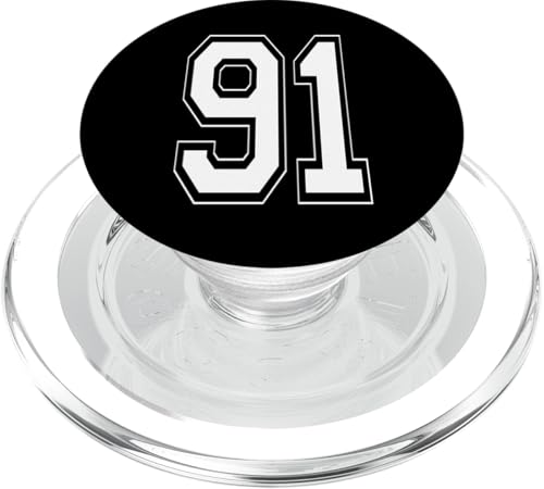 Nummer 91 T-Shirt Baseball Fußball Fußball nummeriertes Trikot PopSockets PopGrip für MagSafe Nummer 91 T-Shirt Baseball Fußball Fußball nummeriertes Trikot PopSockets PopGrip für MagSafe von Sporty Number Team Numbered Gamewear