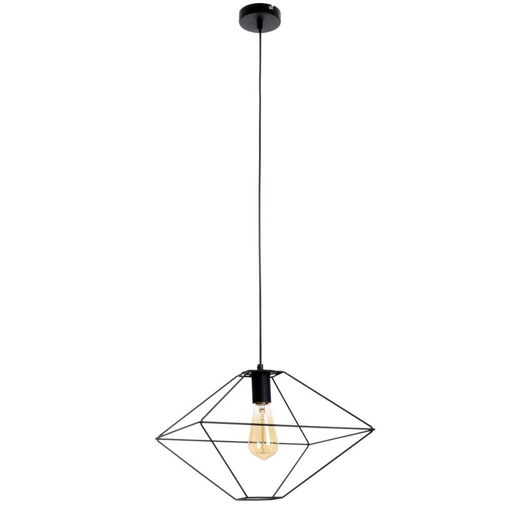 Pendelleuchte, Metall schwarz, Käfig Design, H 110 cm von Spot-Light