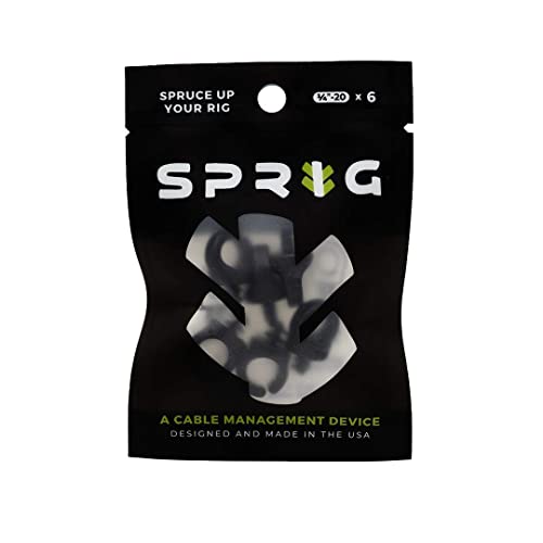 Sprig Kabelmanagement-Gerät, 6,35 mm (1/4 Zoll) - 20, 6er-Pack (schwarz) von Sprig
