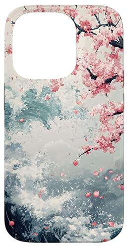 Kirschblüten-Wellenmuster Hülle für iPhone 14 Pro Kirschblüten-Wellenmuster Hülle für iPhone 14 Pro von Spring Designs by Dennex