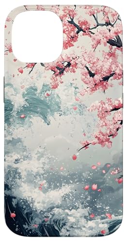 Kirschblüten-Wellenmuster Hülle für iPhone 14 Kirschblüten-Wellenmuster Hülle für iPhone 14 von Spring Designs by Dennex