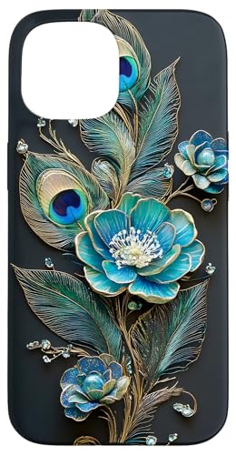 Pfau Floral Elegance Blau Hülle für iPhone 15 Pfau Floral Elegance Blau Hülle für iPhone 15 von Spring Designs by Dennex