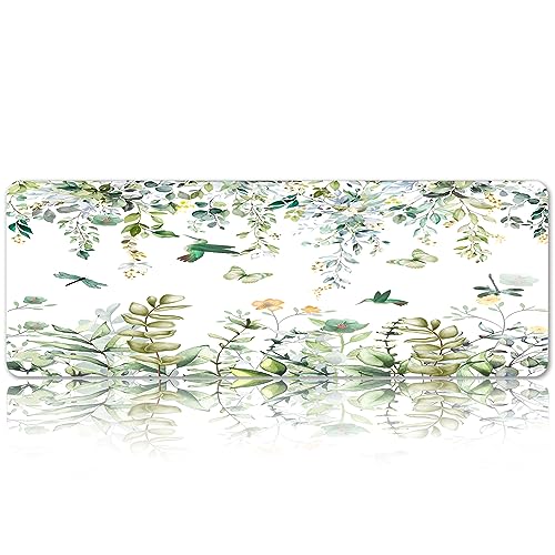 Mauspad Grün Floral Gaming Große Mauspads Eukalyptus Blätter Kolibri Schreibtischunterlage XL Rutschfeste Gummi Büro Zuhause Aquarell Blumen Schmetterling Blumen Tastatur Matte Schreibtischzubehör 80 Mauspad Grün Floral Gaming Große Mauspads Eukalyptus Blätter Kolibri Schreibtischunterlage XL Rutschfeste Gummi Büro Zuhause Aquarell Blumen Schmetterling Blumen Tastatur Matte Schreibtischzubehör 80 von Spring Sense