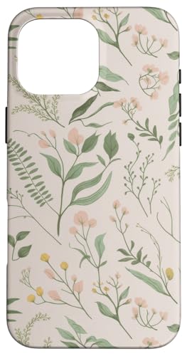 Botanische Blumen Pflanzengarten Aquarell Grün Hülle für iPhone 16 Pro Max Botanische Blumen Pflanzengarten Aquarell Grün Hülle für iPhone 16 Pro Max von Spring