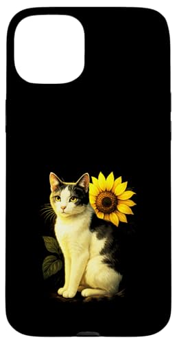 Katze Sonnenblume Haustier Tier Natur Niedlich Kunst Garten Hülle für iPhone 15 Plus Katze Sonnenblume Haustier Tier Natur Niedlich Kunst Garten Hülle für iPhone 15 Plus von Spring