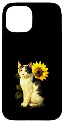 Katze Sonnenblume Haustier Tier Natur Niedlich Kunst Garten Hülle für iPhone 15 Katze Sonnenblume Haustier Tier Natur Niedlich Kunst Garten Hülle für iPhone 15 von Spring