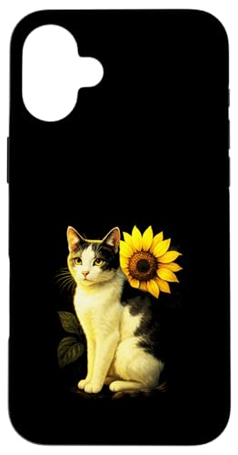 Katze Sonnenblume Haustier Tier Natur Niedlich Kunst Garten Hülle für iPhone 16 Plus Katze Sonnenblume Haustier Tier Natur Niedlich Kunst Garten Hülle für iPhone 16 Plus von Spring