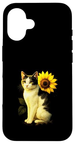 Katze Sonnenblume Haustier Tier Natur Niedlich Kunst Garten Hülle für iPhone 16 Katze Sonnenblume Haustier Tier Natur Niedlich Kunst Garten Hülle für iPhone 16 von Spring