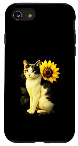 Katze Sonnenblume Haustier Tier Natur Niedlich Kunst Garten Hülle für iPhone SE (2020) / 7 / 8 von Spring