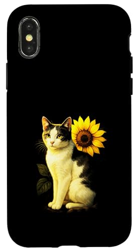 Katze Sonnenblume Haustier Tier Natur Niedlich Kunst Garten Hülle für iPhone X/XS Katze Sonnenblume Haustier Tier Natur Niedlich Kunst Garten Hülle für iPhone X/XS von Spring