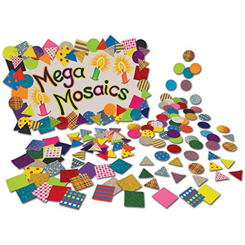 Springboard vorgeschnittenes, buntes Mega-Mosaik-Sortiment – quadratisch, dreieckig, rund, Packung mit 1.500 Stück von Springboard