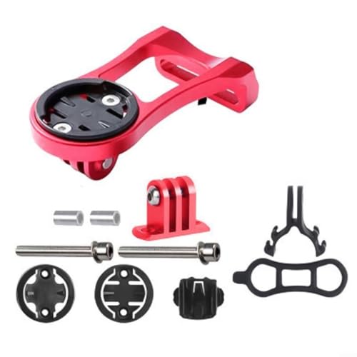 Springwillfly Aluminium-Fahrrad-Computer-Halterung, GPS-Halterung, einfach zu installieren, verstellbar, für Mountainbikes, Rennräder, Lenkerzubehör (rot) von Springwillfly