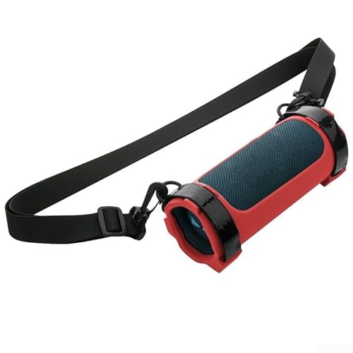 Springwillfly Harte Reisehülle mit Silikonhülle, Hülle und Silikonhülle, Schwarz für JBL Flip 6 Flip6 tragbaren Lautsprecher (rot) von Springwillfly
