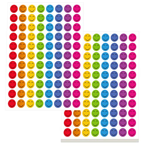 5280 Stück Glücklich Gesicht Aufkleber Sticker in 8 Farben,1 cm groß von SpriteGru