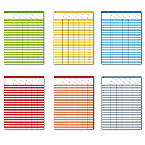6er-Pack Chore Chart,Belohnungstafel verwendbar zur Erfassung oder Fortschrittskontrolle bei Hausarbeiten, Verpflichtungen, Unterrichtsteilnahme, Hausarbeiten von SpriteGru