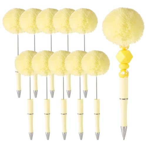 Spritewelry Flauschige Perlenstifte, Plüsch-Kugelschreiber, niedliche Pompom-Stifte mit Schaft, Tintenroller für DIY, personalisierter Stift, Büro, Schulbedarf, Gelb, 10 Stück Spritewelry Flauschige Perlenstifte, Plüsch-Kugelschreiber, niedliche Pompom-Stifte mit Schaft, Tintenroller für DIY, personalisierter Stift, Büro, Schulbedarf, Gelb, 10 Stück von Spritewelry
