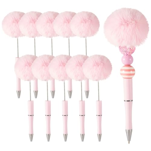 Spritewelry Flauschige Perlenstifte, Plüsch-Kugelschreiber, niedliche Pompom-Stifte mit Schaft, Tintenroller für DIY, personalisierter Stift, Büro, Schulbedarf, Rosa, 10 Stück Spritewelry Flauschige Perlenstifte, Plüsch-Kugelschreiber, niedliche Pompom-Stifte mit Schaft, Tintenroller für DIY, personalisierter Stift, Büro, Schulbedarf, Rosa, 10 Stück von Spritewelry