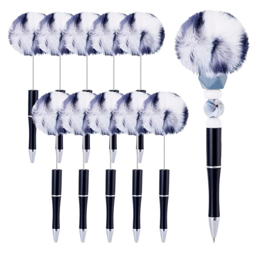 Spritewelry Flauschige Perlenstifte, Plüsch-Kugelschreiber, niedliche Pompom-Stifte mit Schaft, Tintenroller für DIY, personalisierter Stift, Büro, Schulbedarf, Schwarz, 10 Stück Spritewelry Flauschige Perlenstifte, Plüsch-Kugelschreiber, niedliche Pompom-Stifte mit Schaft, Tintenroller für DIY, personalisierter Stift, Büro, Schulbedarf, Schwarz, 10 Stück von Spritewelry