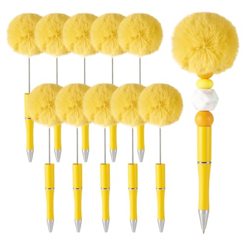 Spritewelry Flauschige Perlenstifte, Plüsch-Kugelschreiber, niedlicher Pompom-Stift, Schaft, Tintenroller für DIY, personalisierter Stift, Büro, Schulbedarf, Gold, 10 Stück Spritewelry Flauschige Perlenstifte, Plüsch-Kugelschreiber, niedlicher Pompom-Stift, Schaft, Tintenroller für DIY, personalisierter Stift, Büro, Schulbedarf, Gold, 10 Stück von Spritewelry