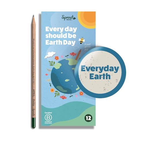 Sprout Bleistift | EVERYDAY EARTH | Pflanzbare Graphite Stifte mit Blumensamen | Umweltfreundliches Bio-Holz | Nachhaltiges Geschenk Ideal zum Zeichnen, Skizzieren & Schattieren | 12er Pack von Sprout