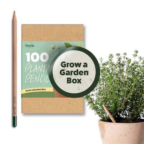 SproutWorld Holzbleistifte | Grow a Garden Box | vorgespitzte HB-Graphit-Bleistifte zum Einpflanzen mit 4 verschiedenen Samensorten | Zertifiziertes Holz | 100er Pack | großes Vorteilspaket von Sprout