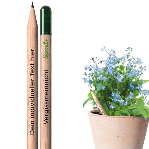 SproutWorld Personalisierte Pflanzbare Bleistifte - Nachhaltige Holzstifte mit Gravur von Logo, Text oder Emoji - Öko-freundliche Stifte für Unternehmen, Events und Hochzeiten, mit Vergissmeinnicht SproutWorld Personalisierte Pflanzbare Bleistifte - Nachhaltige Holzstifte mit Gravur von Logo, Text oder Emoji - Öko-freundliche Stifte für Unternehmen, Events und Hochzeiten, mit Vergissmeinnicht von Sprout