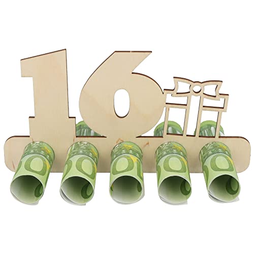 Spruchreif | Geldgeschenk aus Holz – Originelles Geschenk zum 16. Geburtstag & Jubiläum | Kreative Geschenkidee für Freunde & Familie von Spruchreif