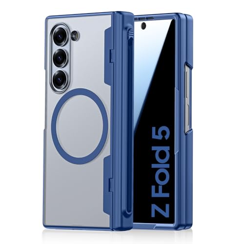 Spugan Schutzhülle für Samsung Galaxy Z Fold 5, mit Sichtschutz, kompatibel mit Magsafe, schlanker Spen-Halter und Scharnierschutz, durchscheinend, matt, magnetisch, stoßfest, Blau Spugan Schutzhülle für Samsung Galaxy Z Fold 5, mit Sichtschutz, kompatibel mit Magsafe, schlanker Spen-Halter und Scharnierschutz, durchscheinend, matt, magnetisch, stoßfest, Blau von Spugan