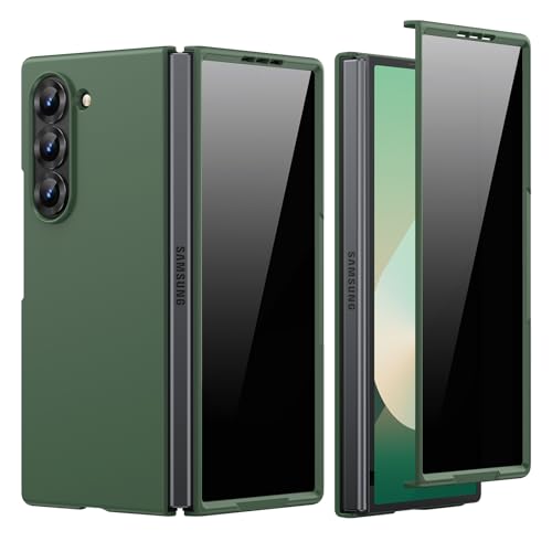Spugan Schutzhülle für Samsung Galaxy Z Fold 6, integrierter Sichtschutz vorne, schlanke, matte Polycarbonat, stoßfest, kabelloses Laden, für Galaxy Z Fold 6, Grün von Spugan