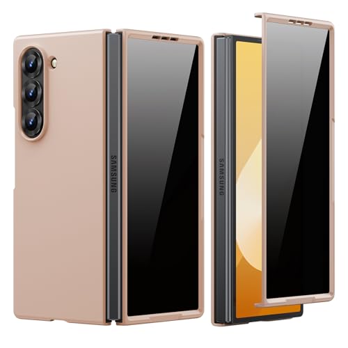 Spugan Schutzhülle für Samsung Galaxy Z Fold 6, integrierter Sichtschutz vorne, schlanke, matte Polycarbonat, stoßfest, kabelloses Laden, für Galaxy Z Fold 6 (Gold) von Spugan