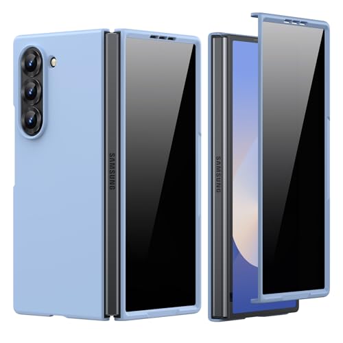 Spugan Schutzhülle für Samsung Galaxy Z Fold 6, integrierter Sichtschutz vorne, schlanke, matte Polycarbonat, stoßfest, kabelloses Laden, für Galaxy Z Fold 6 (Hellblau) von Spugan