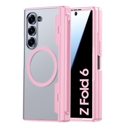 Spugan Schutzhülle für Samsung Galaxy Z Fold 6, mit MagSafe, integrierter Sichtschutz, S-Stifthalter und Scharnierabdeckung, durchscheinend, matt, stark, magnetisch, stoßfest, Rosa Spugan Schutzhülle für Samsung Galaxy Z Fold 6, mit MagSafe, integrierter Sichtschutz, S-Stifthalter und Scharnierabdeckung, durchscheinend, matt, stark, magnetisch, stoßfest, Rosa von Spugan