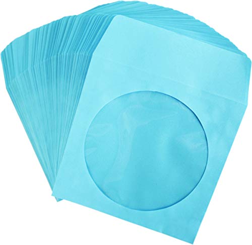 CD-/DVD-Hüllen aus Papier, mit Kunststofffenster, 12,7 x 12,7 cm, sichere und kompakte Disc-Aufbewahrung, Blau, 100 Stück CD-/DVD-Hüllen aus Papier, mit Kunststofffenster, 12,7 x 12,7 cm, sichere und kompakte Disc-Aufbewahrung, Blau, 100 Stück von Square Deal Recordings & Supplies