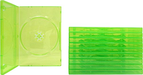 DVBR14XBOX Ersatz-Spielboxen für Xbox 360, leer, transparent, Grün, 10 Stück von Square Deal Recordings & Supplies