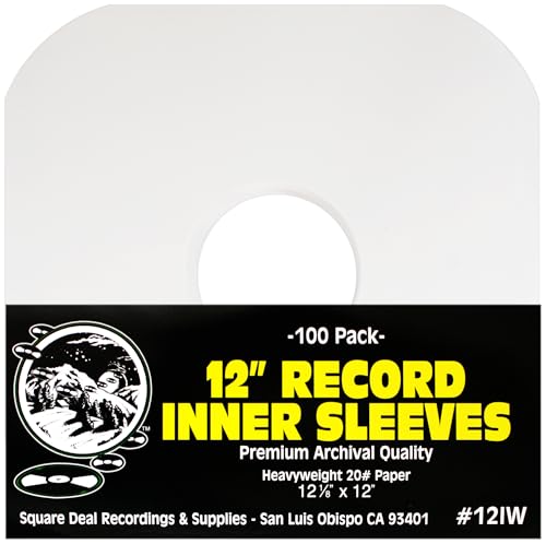 12IW Innenhüllen aus schwerem Papier in Archivqualität, säurefrei, für 30,5 cm (12 Zoll) Vinyl-Schallplattenalben, 100 Stück 12IW Innenhüllen aus schwerem Papier in Archivqualität, säurefrei, für 30,5 cm (12 Zoll) Vinyl-Schallplattenalben, 100 Stück von Square Deal Recordings & Supplies