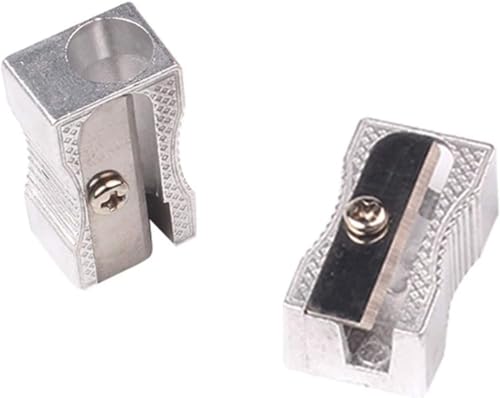 SquarezhenBo 2Pcs Einzelloch Bleistiftspitzer, Silber, Kunststoff, Graphit-Bleistift, Büro, Schreiben und Korrektur von SquarezhenBo